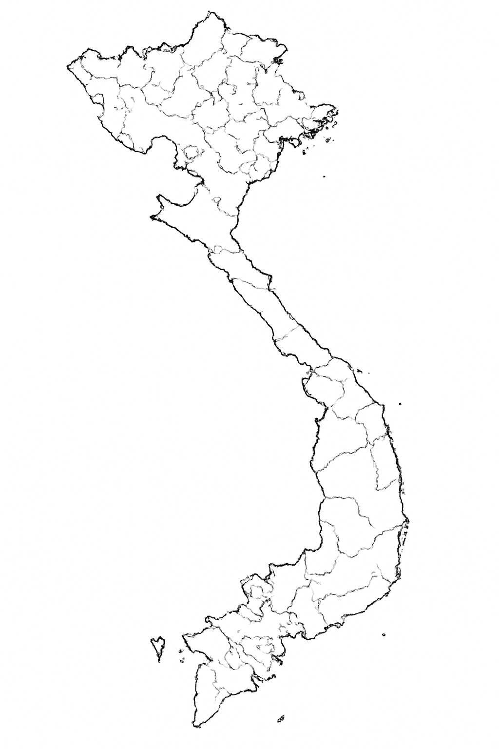 Monochrome Vietnam Map