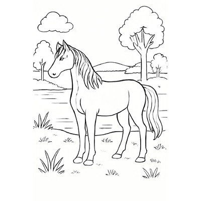 Horse Coloring Pages for Kids – Free PDF Download