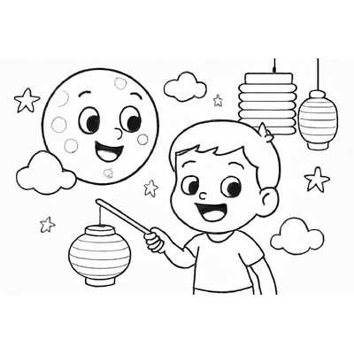 Mid-Autumn Festival Coloring Pages for Kids – Free PDF Download