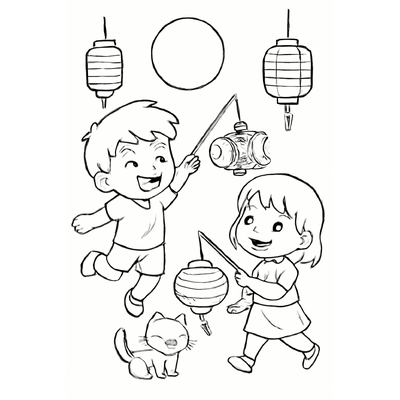Mid-Autumn Festival Coloring Pages for Kids – Free PDF Download