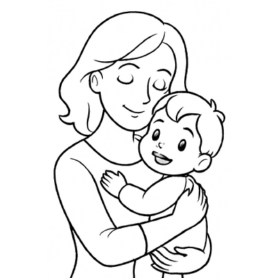 Mother Portrait Coloring Pages for Kids – Free PDF Download