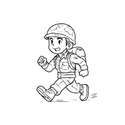 Soldier Marching Coloring Pages for Kids – Easy PDF Download