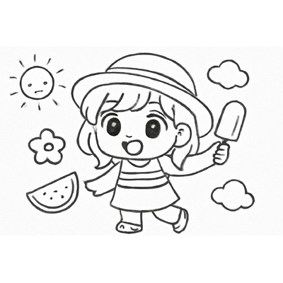 Summer Outfit Coloring Pages for Kids – Fun Summer Coloring Pictures