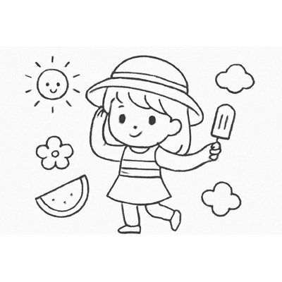 Summer Outfit Coloring Pages for Kids – Fun Summer Coloring Pictures