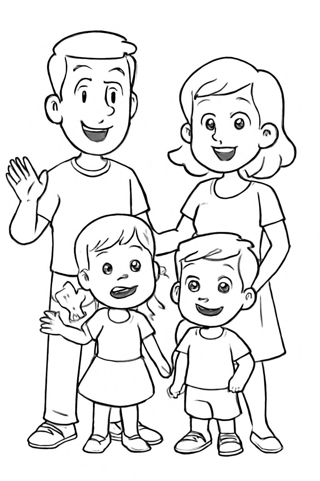 Cartoon Family of Four