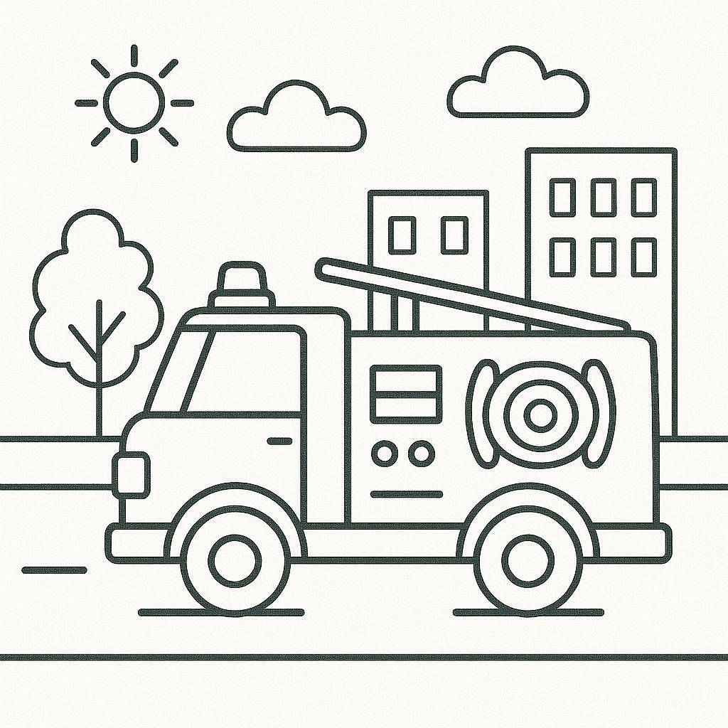 Fire Truck in the City