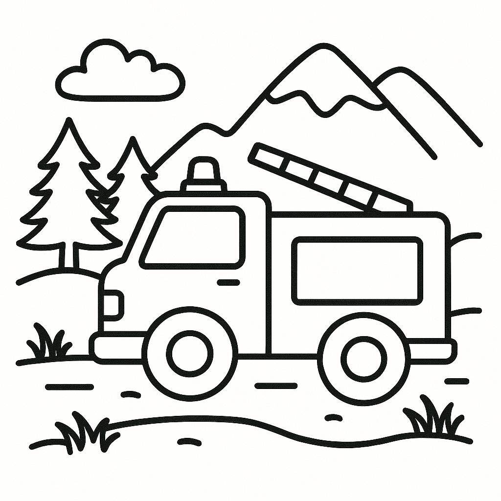 Fire Truck in Nature