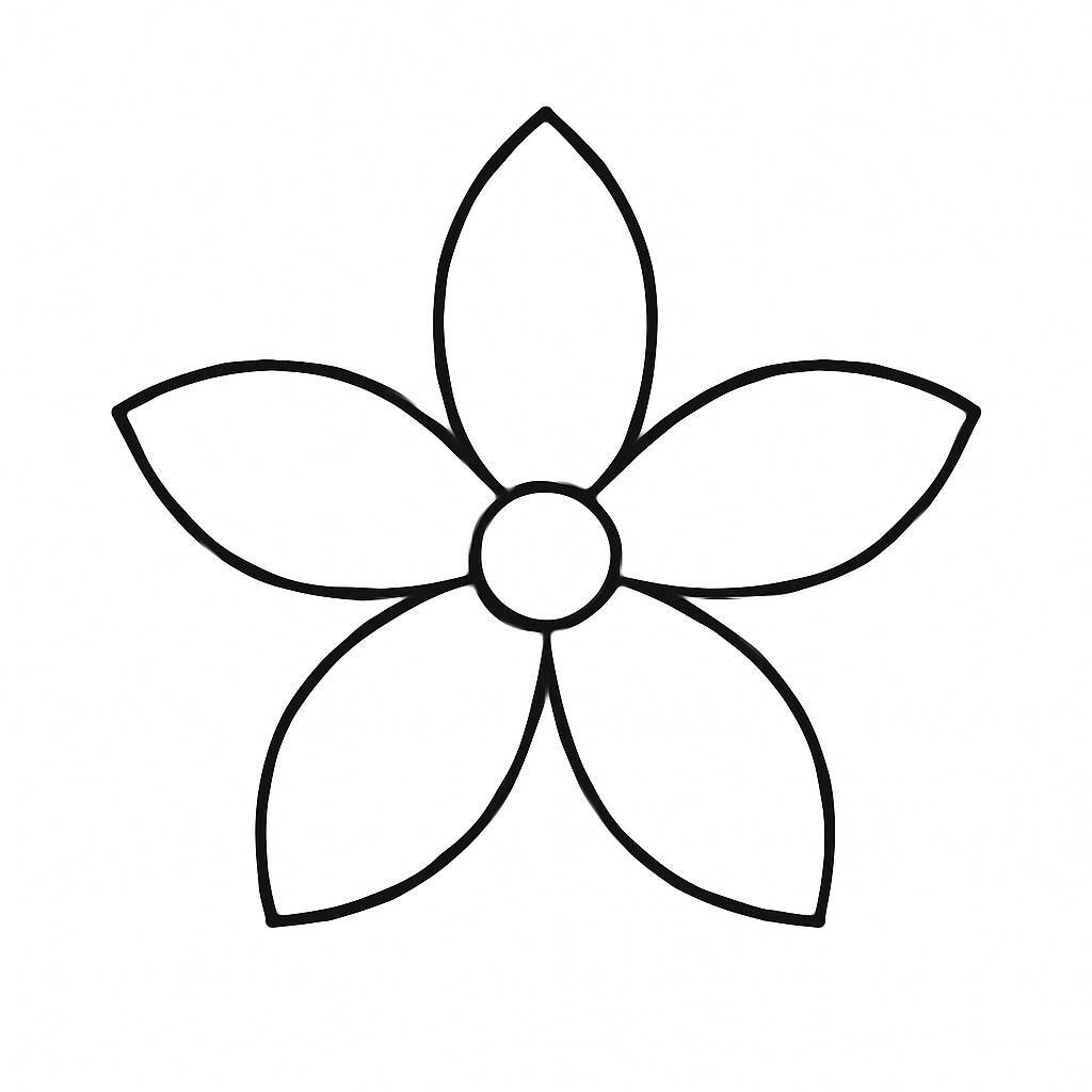 Minimal Five-Petal Flower