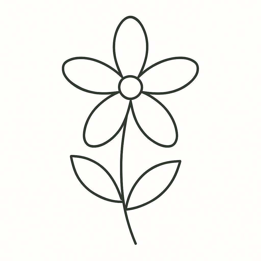 Modern Five-Petal Flower