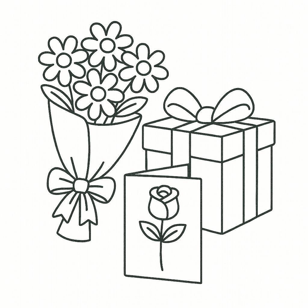 November 20th Flowers and Gifts Illustration