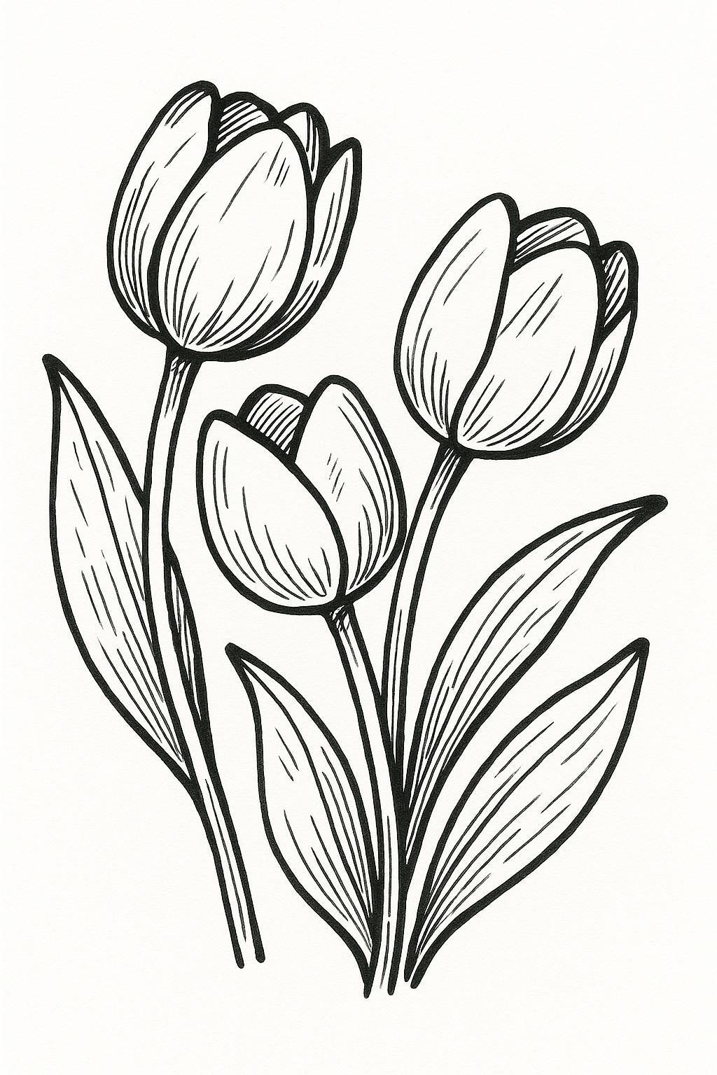 Hand-Drawn Tulip