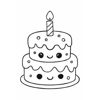 Birthday Cake Coloring Pages for Kids – Printable Cake Coloring PDF