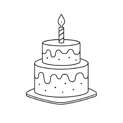 Birthday Cake Coloring Pages for Kids – Printable Cake Coloring PDF