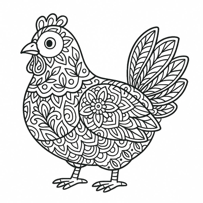 Chicken Coloring Pages for Kids – Free PDF Download
