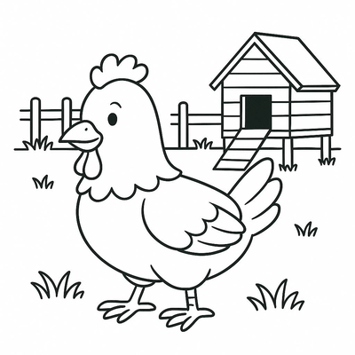 Chicken Coloring Pages for Kids – Free PDF Download