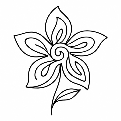 Five-Petal Flower Coloring Pages for Kids – Free Printable PDF