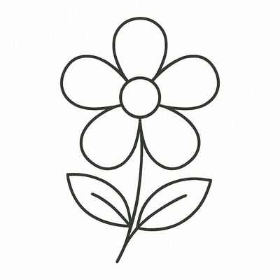Five-Petal Flower Coloring Pages for Kids – Free Printable PDF