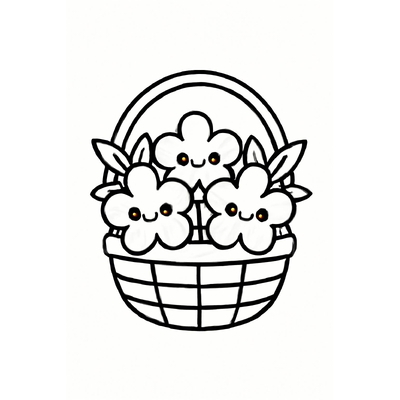 Flower Basket Coloring Pages for Kids – Fun and Creative Coloring Pictures