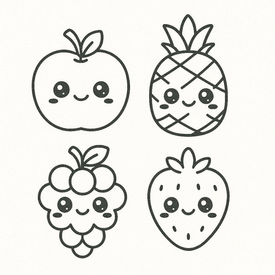 Fruit Coloring Pages for Kids – Fun and Playful Fruit Pictures