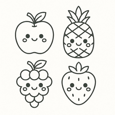 Fruit Coloring Pages for Kids – Fun and Playful Fruit Pictures