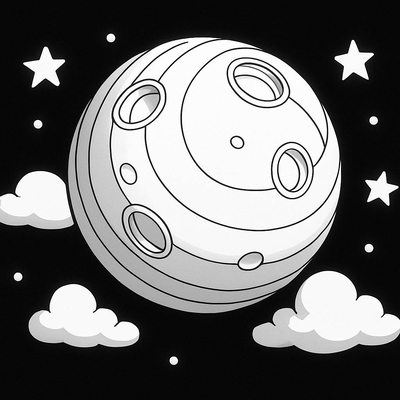 Moon Coloring Pages for Kids – Easy-to-Download Coloring Sheets