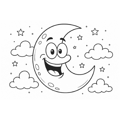 Moon Coloring Pages for Kids – Easy-to-Download Coloring Sheets