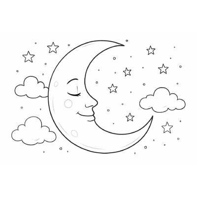 Moon Coloring Pages for Kids – Easy-to-Download Coloring Sheets