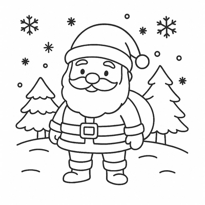 Santa Claus Coloring Pages for Kids – Christmas Coloring PDF