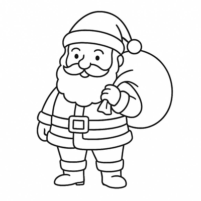 Santa Claus Coloring Pages for Kids – Christmas Coloring PDF