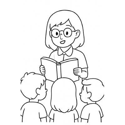 Teacher Coloring Pages for Kids – Printable Teacher Coloring PDF