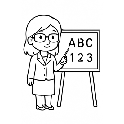 Teacher Coloring Pages for Kids – Printable Teacher Coloring PDF