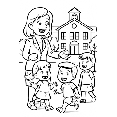 Teacher Coloring Pages for Kids – Printable Teacher Coloring PDF