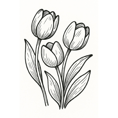 Tulip Flower Coloring Pages for Kids – Beautiful and Easy-to-Download Sheets