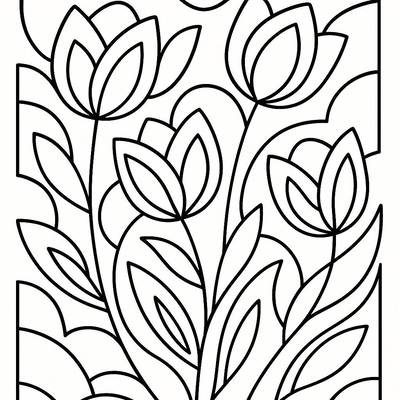 Tulip Flower Coloring Pages for Kids – Beautiful and Easy-to-Download Sheets