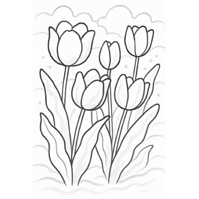 Tulip Flower Coloring Pages for Kids – Beautiful and Easy-to-Download Sheets
