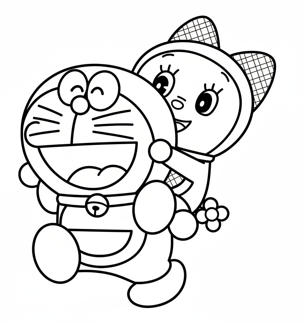 Doraemon Hugging Dorami
