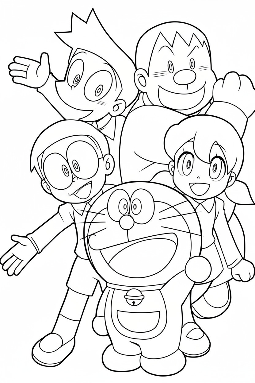 The Doraemon Friends Striking a Pose