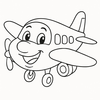 Beautiful Airplane Coloring Pages with Fun Styles for Kids