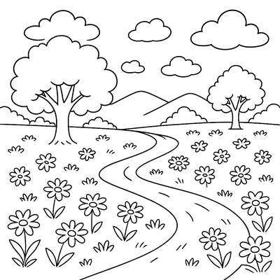 Beautiful Nature Landscape Coloring Pages Kids Will Love