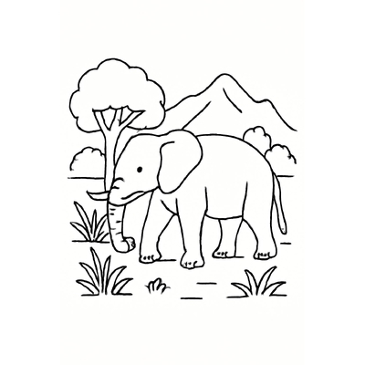 Elephant Coloring Pages for Kids – Cute Printable PDF Sheets