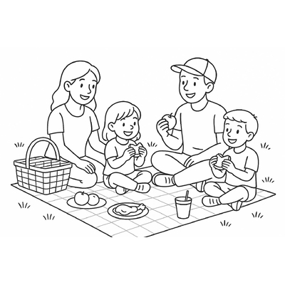Happy Family Coloring Pages for Kids