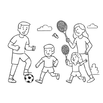 Happy Family Coloring Pages for Kids