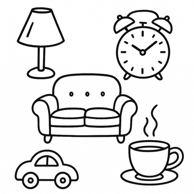 Household Items Coloring Pages for Kids 2026 - PDF