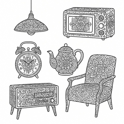 Household Items Coloring Pages for Kids 2026 - PDF