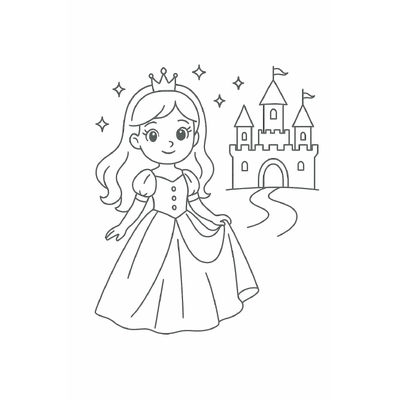 Princess Coloring Pages for Kids – Beautiful and Adorable Designs