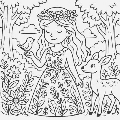 Princess Coloring Pages for Kids – Beautiful and Adorable Designs