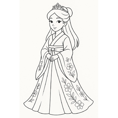 Princess Coloring Pages for Kids – Beautiful and Adorable Designs