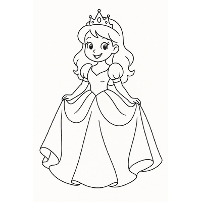 Princess Coloring Pages for Kids – Beautiful and Adorable Designs