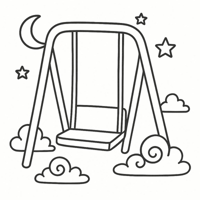 Swing Coloring Pages for Kids 2026 - PDF Coloring Sheets