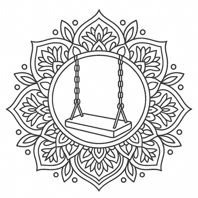 Swing Coloring Pages for Kids 2026 - PDF Coloring Sheets